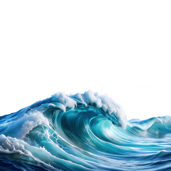 Large, powerful ocean waves rise and crash png