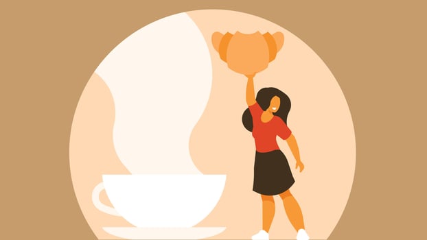 coffee and croissant concept illustration vector