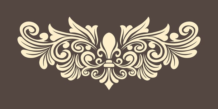 Vintage Baroque Victorian frame border monogram floral engraved scroll ornament vector