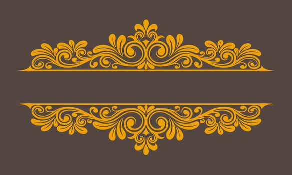 Vintage Baroque Victorian frame border monogram floral engraved scroll ornament vector