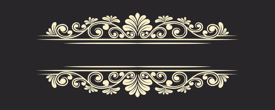 Vintage Baroque Victorian frame border monogram floral engraved scroll ornament vector