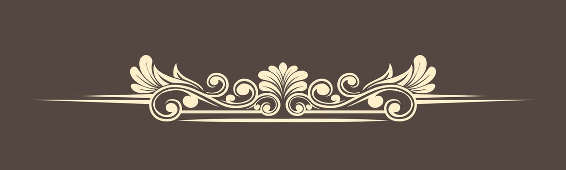 Vintage Baroque Victorian frame border monogram floral engraved scroll ornament vector