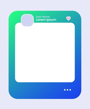 Social media frame isolated template. Colorful social media interface. vector