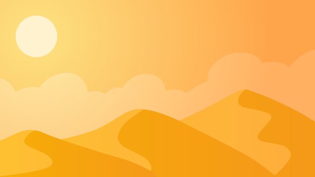 Landscape illustration of arabian sand desert with dunes vector