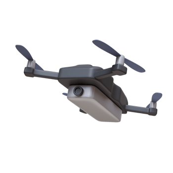 3d render illustration of drone with camera. air delivery, quadcopter, modern technologies concept. trendy style 3d icon png
