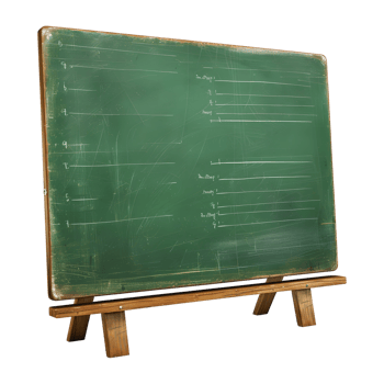 Green Board of Classroom on Transparent Background png