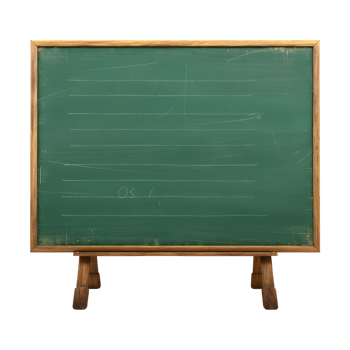 Green Board of Classroom on Transparent Background png