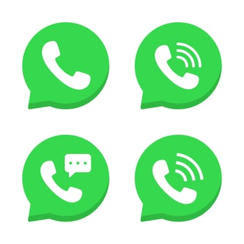 Phone, handset icon in speech bubbles vector