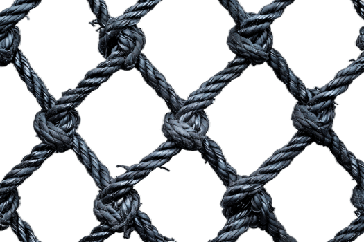 Black rope net isolated on transparent background , png