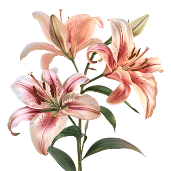 Madonna Lily Flower on Transparent Background png