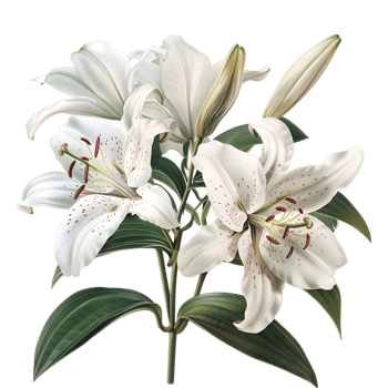 Madonna Lily Flower on Transparent Background png