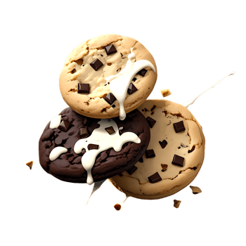 Delicious chocolate cookies isolated on transparent background png
