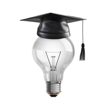 graduation hat light bulb png