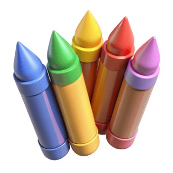 Messy Crayons 3d Graphic png