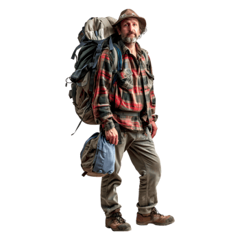 Traveler Bag pack on Transparent Background png