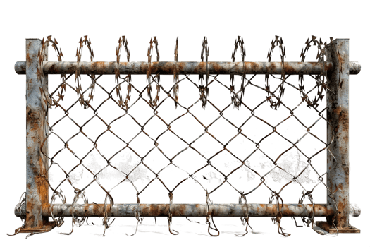 wire fence isolated on transparent background ,guardrail , png