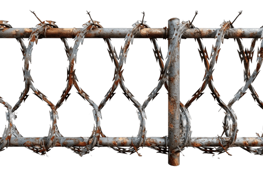 wire fence isolated on transparent background ,guardrail , png