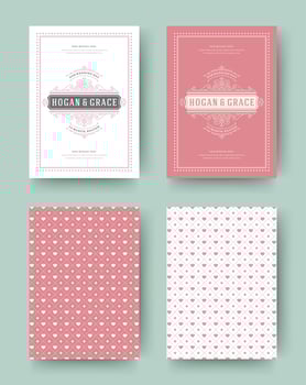 Wedding invitation save the date cards vintage typographic template design. vector