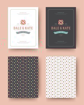 Wedding invitation save the date cards vintage typographic template design. vector