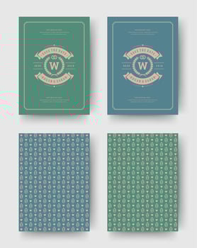 Wedding invitation save the date cards vintage typographic template design. vector