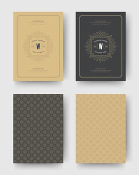 Wedding invitation save the date cards vintage typographic template design. vector
