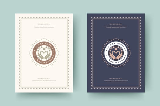 Wedding invitations save the date cards design illustration. vector