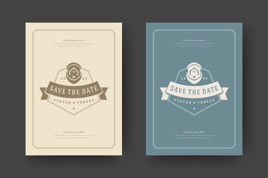 Wedding save the date invitation card illustration vector