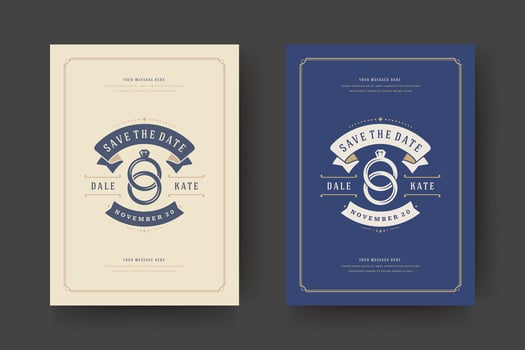 Wedding save the date invitation card illustration vector
