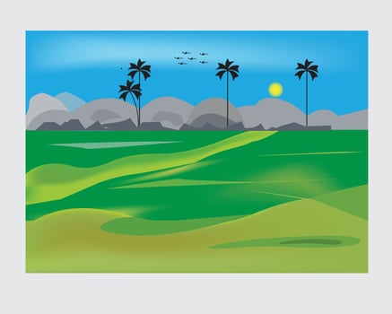 Beautiful Nature Landscape Background vector