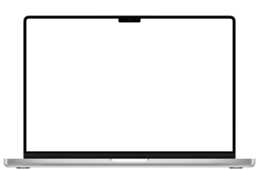Realistic detailed editable 24inch laptop illustration, isolated technology, modern device, blank display png
