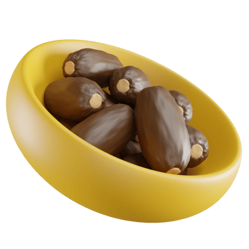 3D Illustration of Dates Bowl png