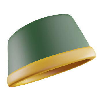3D Illustration of Green Muslim Hat png