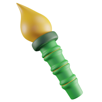 3D Illustration of Green Bamboo Torch png