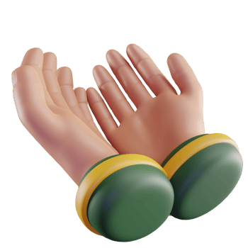 3D Illustration of Green Pray Hand png