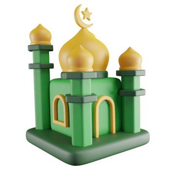 3D Illustration of Green Mosque png