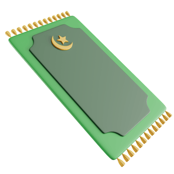 3D Illustration of Green Prayer Rug png