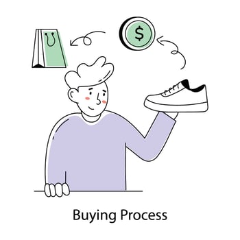 Trendy Buying Process vector