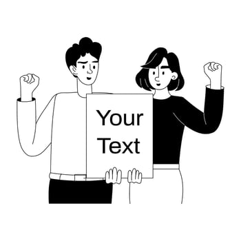 Trendy Protesters Concepts vector