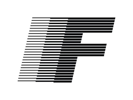F Alphabet Logo Line Speed Abstract Optical Illusion Stripe Halftone Symbol Icon Illustration vector
