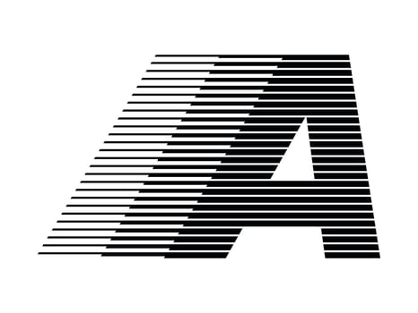 A Alphabet Logo Line Speed Abstract Optical Illusion Stripe Halftone Symbol Icon Illustration vector