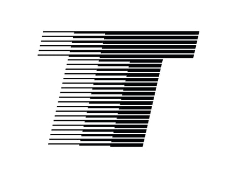 T Alphabet Logo Line Speed Abstract Optical Illusion Stripe Halftone Symbol Icon Illustration vector