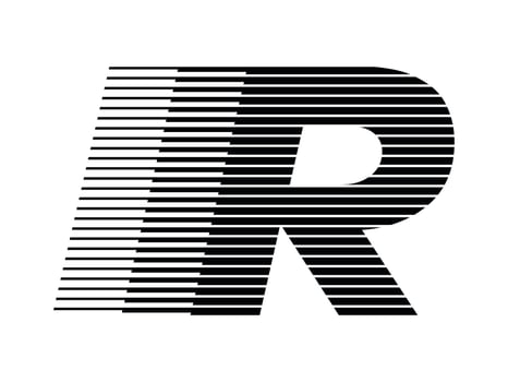R Alphabet Logo Line Speed Abstract Optical Illusion Stripe Halftone Symbol Icon Illustration vector