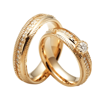 Everlasting Commitment Golden Wedding Ring Silhouettes png