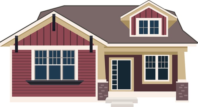 bungalow style house illustration vector