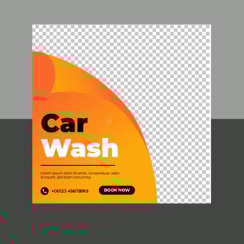 Car wash social media post, car wash social media banner template vector