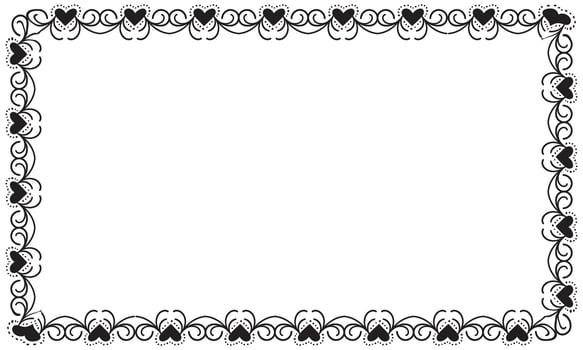 Hand drawn hearts border and frame design vector
