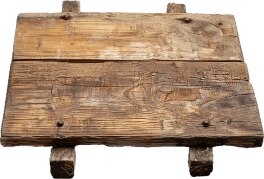 Weathered Wooden Planks with Cracks. png