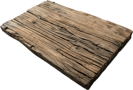 Weathered Wooden Planks with Cracks. png