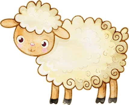Sheep cartoon, animal watercolor illustration png