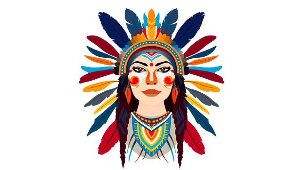 Indian girl, Indian Chief Head, Indian tribe's eyes, Red Indians Face, Native American Day, face paint of native Americans, indigenous people day, Wearing Indian Headdress With Feathers, apache tribe png